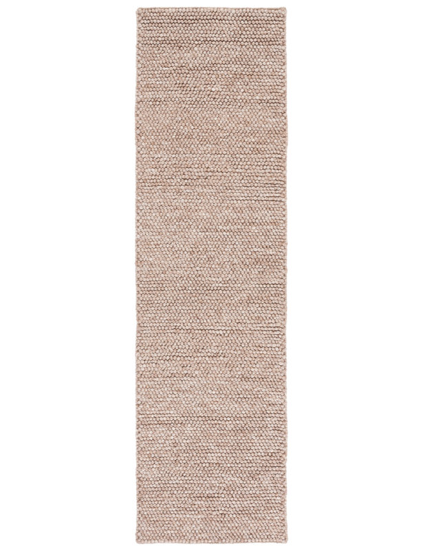 Tapis brun fait à la main Elle, Tapis de couloir 2 pi 3 po x 8 pi