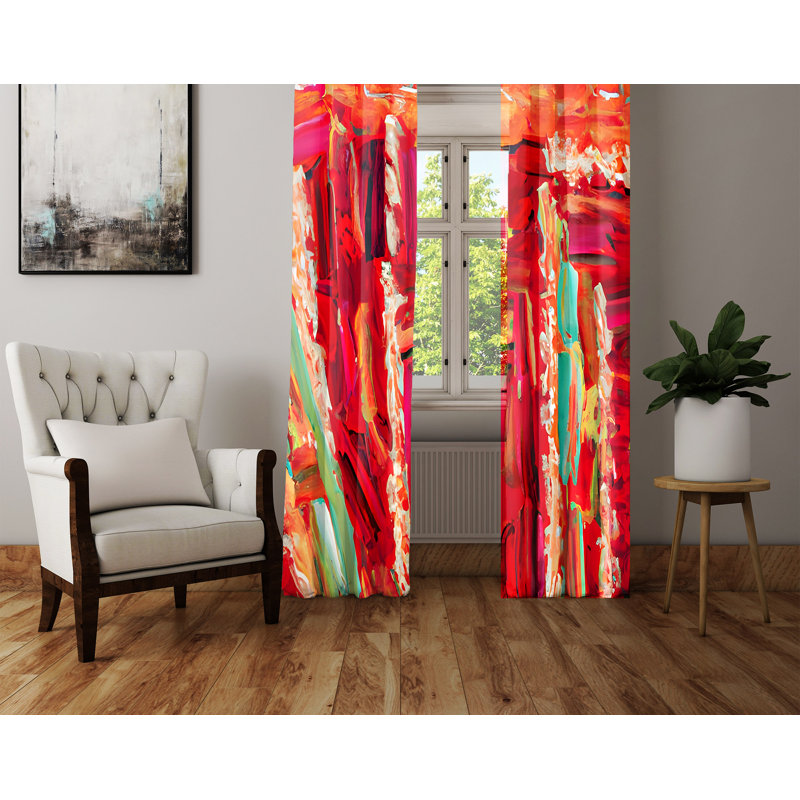 Paire de rideaux semi-transparents en polyester Annakiya, L 20 po x L 61 po
