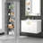 Storage Cabinet With Two Doors, Adjustable Shelf, Mdf Board - Ideal For Bathroom & Office Organization-64221011