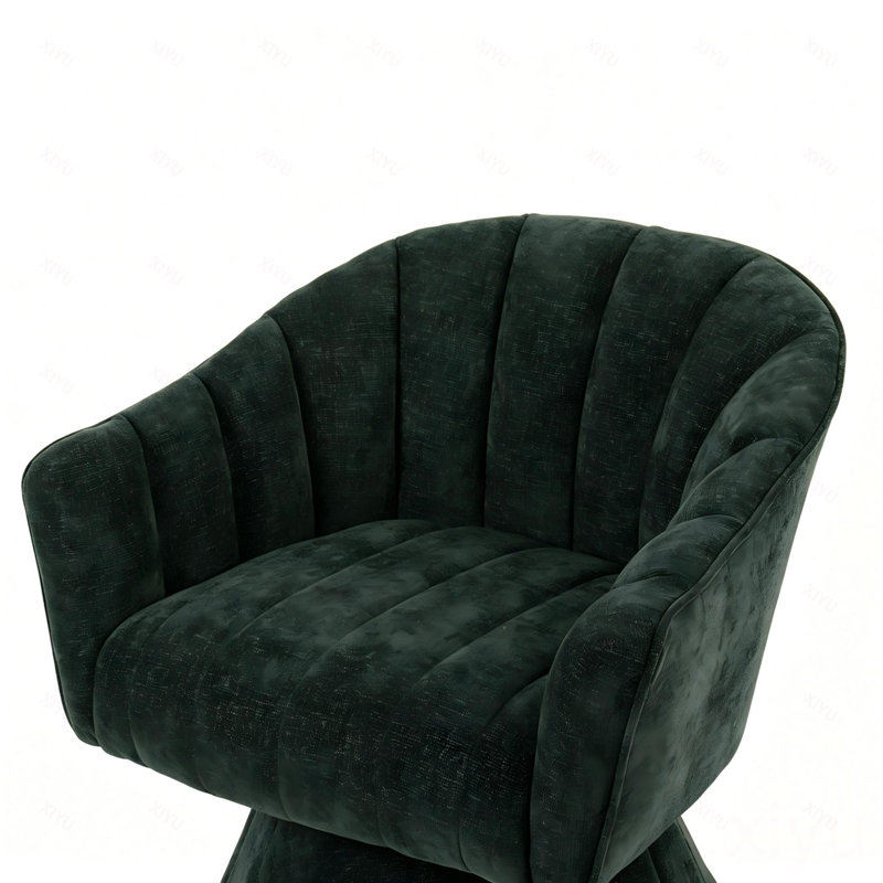 Fauteuil d'appoint pivotant à 360 degrés, fauteuil demi-tonneau capitonné Modern, Vert