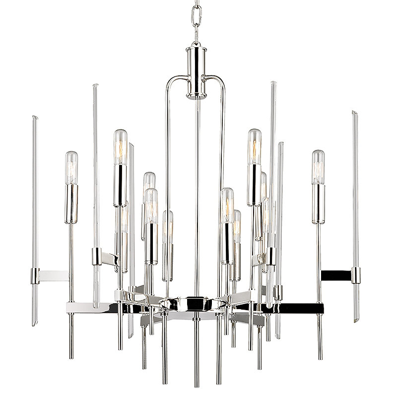Bari 12 Light Chandelier, Polished Nickel