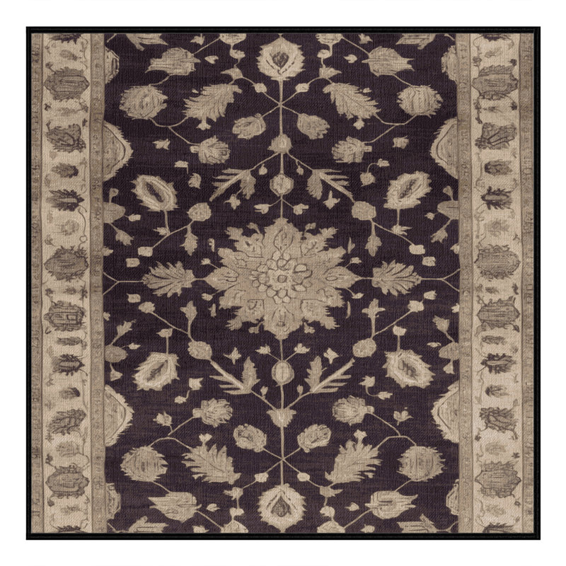 Tapis noir surteint lavable à la machine, Carré 8 pi