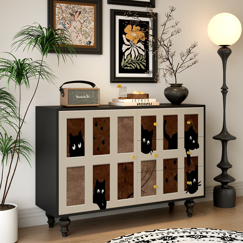 Armoire d'entrée rétro en bois massif