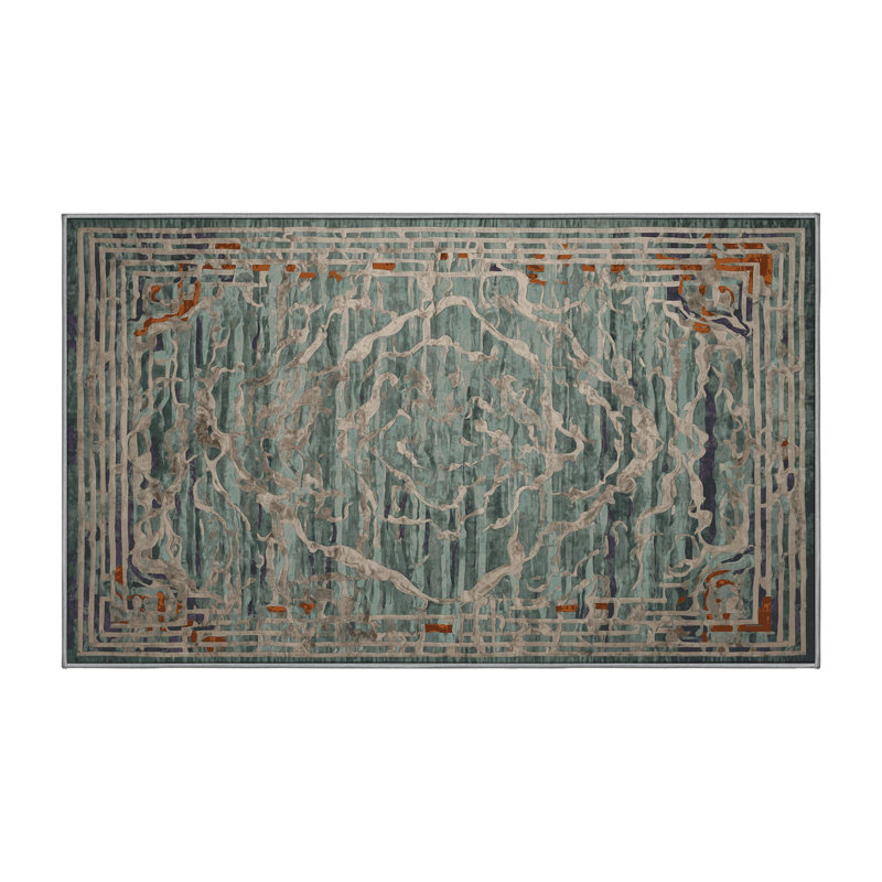 Machine Washable Brown Area Rug, Rectangle 2' x 3'