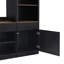 Meuble télé avec tablettes réglables, console média Mid-Century avec porte-bouteilles-129388659