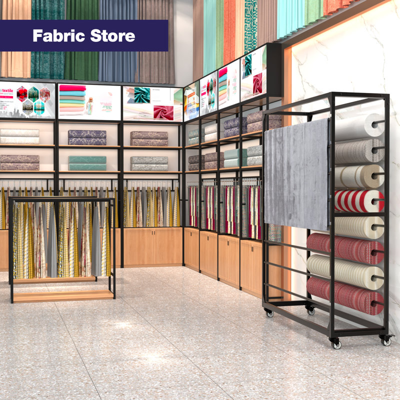 Vinyl Roll Rack Holder Organizer,Heavy Duty Fabric Textile Roll Storage Cart with 16 Removable Bars,Large Display Shelf for Craft Ribbon,Carpet Rolls,Wallpaper,Metal/Black(16 rods)