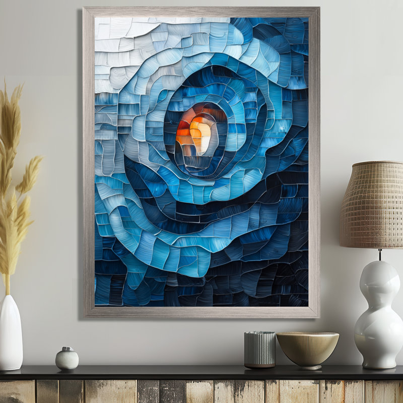 Omario - Abstract Wall Art, Silver, 20" H x 12" W, Framed Print without Mat