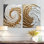 «White and Gold Rose Love Spiral I», ensemble de 2 impressions murales contemporaines en métal