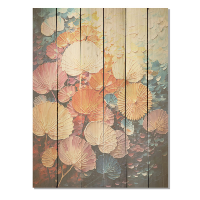 Coastal Harmony Dreamscape - coquillage sur bois de pin naturel, H 20 po x l 10 po