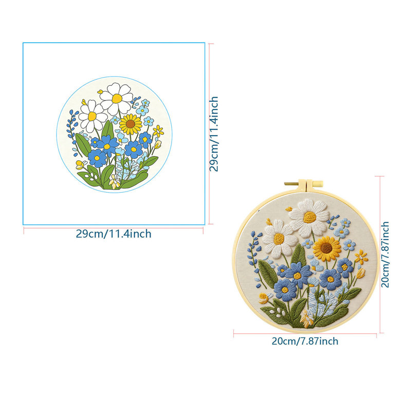 Ensemble de broderie florale pour le salon