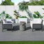 Ensemble de meubles de patio 3 pièces avec foyer