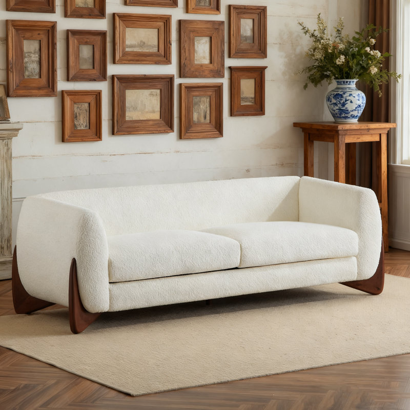 Canapé Boucle Sherpa pour le salon, Beige