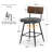 Swivel Upholstered Counter Stool with Metal Frame-1034074928