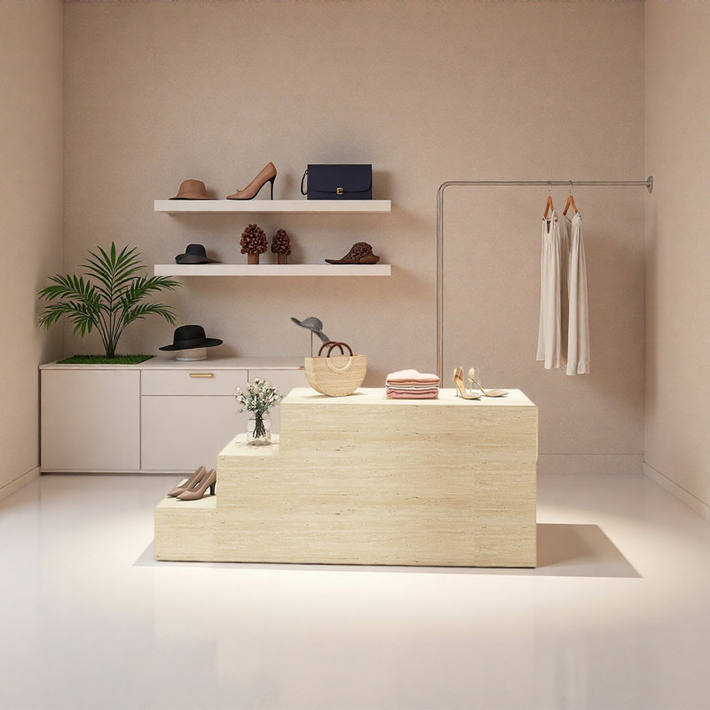 Step-like clothing store display table