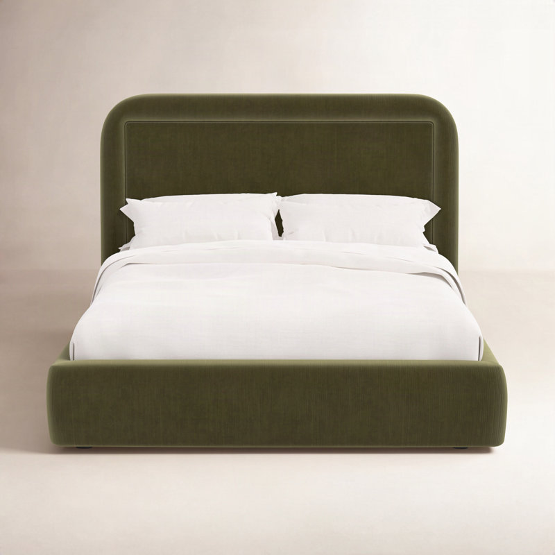 Stoffer Home x Cloth and Co. Marisa Bed, Full, Moss Performance Velvet