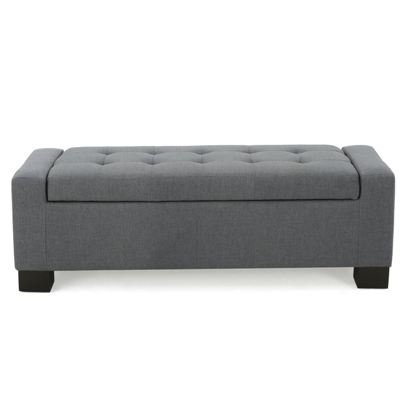 Gianluca Upholstered Ottoman, Charcoal Fabric