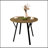 35.43 Inch Round Dining Table, Small Circle Kitchen Table With Metal Black Legs For 2-4 People,Modern Dining Room Table, Brown (Only Table)