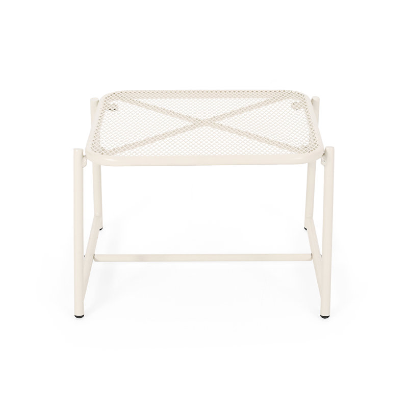 Table d'appoint en métal, Blanc mat