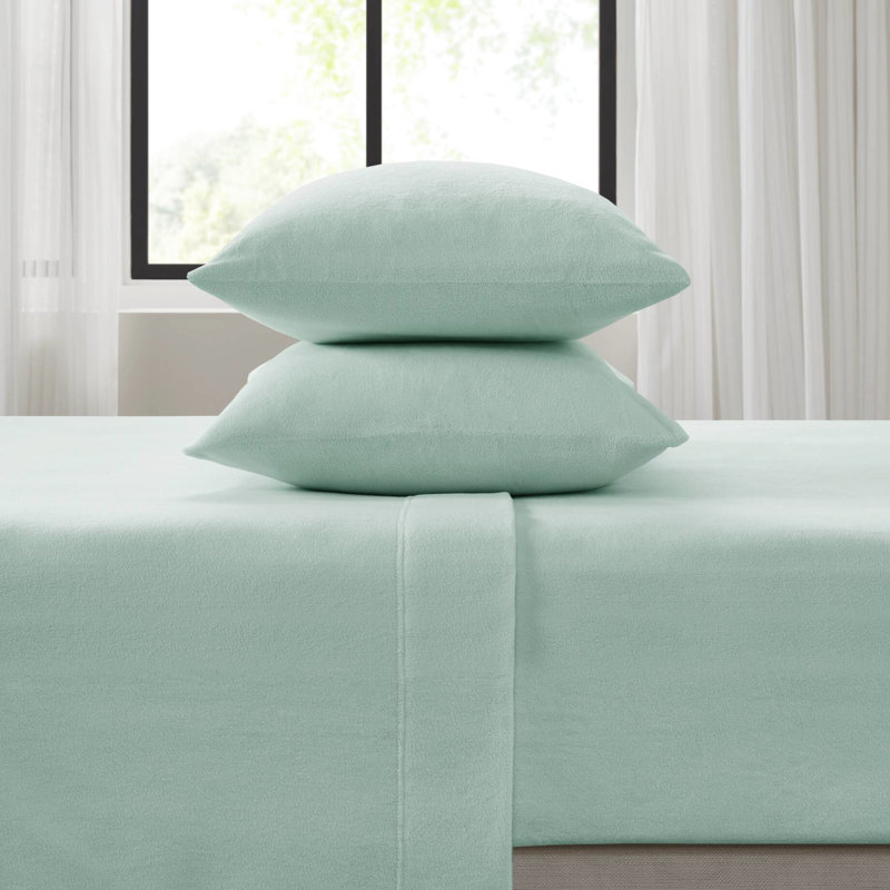 Drap simple 100% polaire 3 pièces Handfeel Cozy Pilling 2 pièces taies d'oreiller plates Lavable à la machine