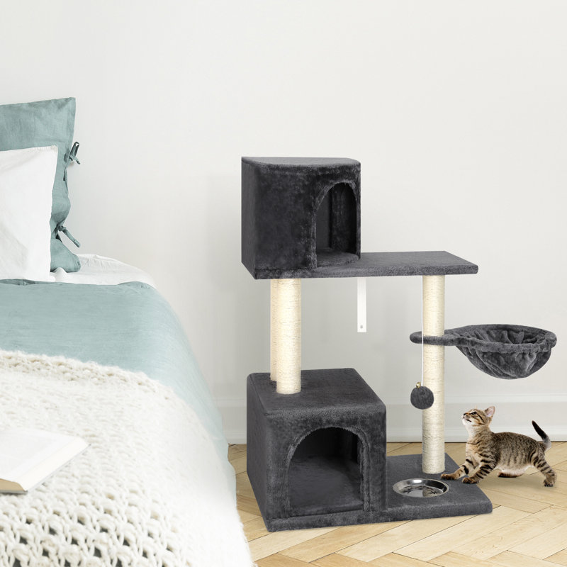Cat Scratching Posts And Tree, Dark Grey