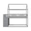 HOUSE BUNK BED WITH SHELVES AND DRAWERS