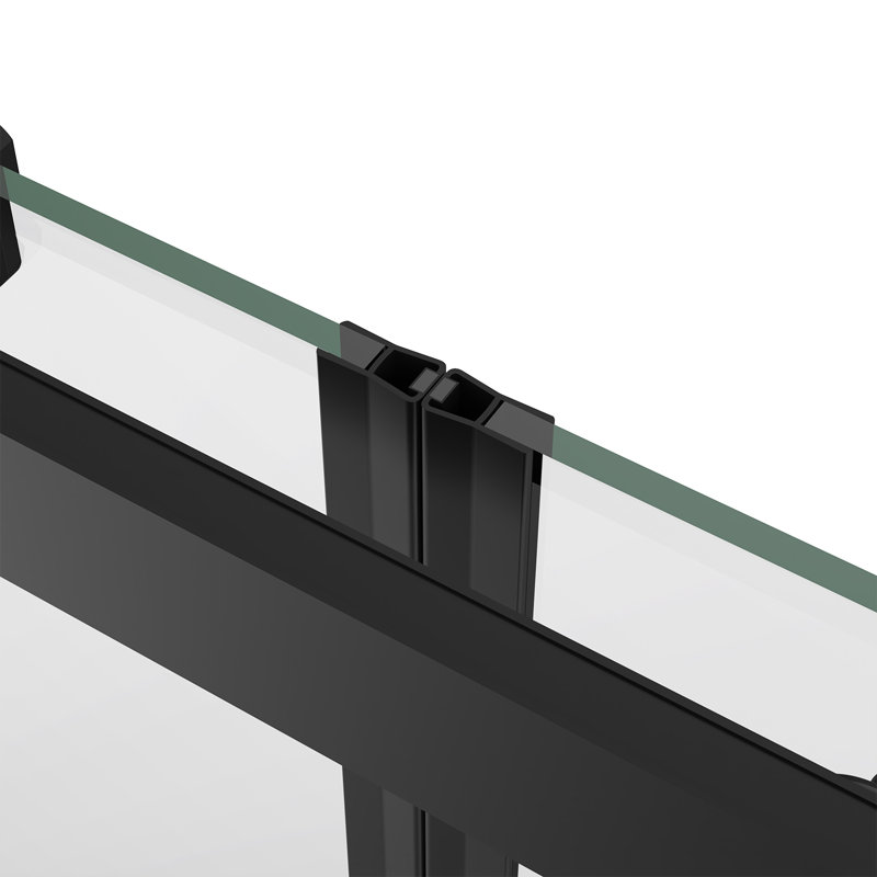 Vojtech Framed Double Sliding Shower Door 1400mm W x 1900mm H, Black