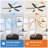 Ferrette 52 Inch Ceiling Fans With Lights And Remote, Reversible Quite Dc Motor, 3cct, Indoor 5 Blade Black Gold Smart Modern Ceiling Fan For Bedroom Living Room