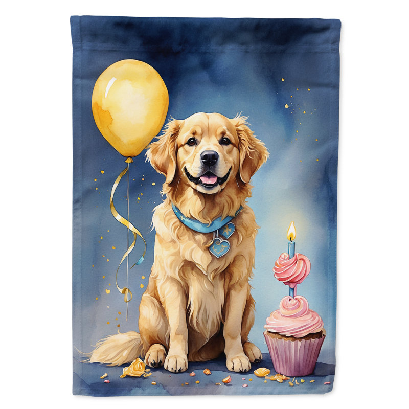 Drapeau «Happy Birthday House», Golden retriever