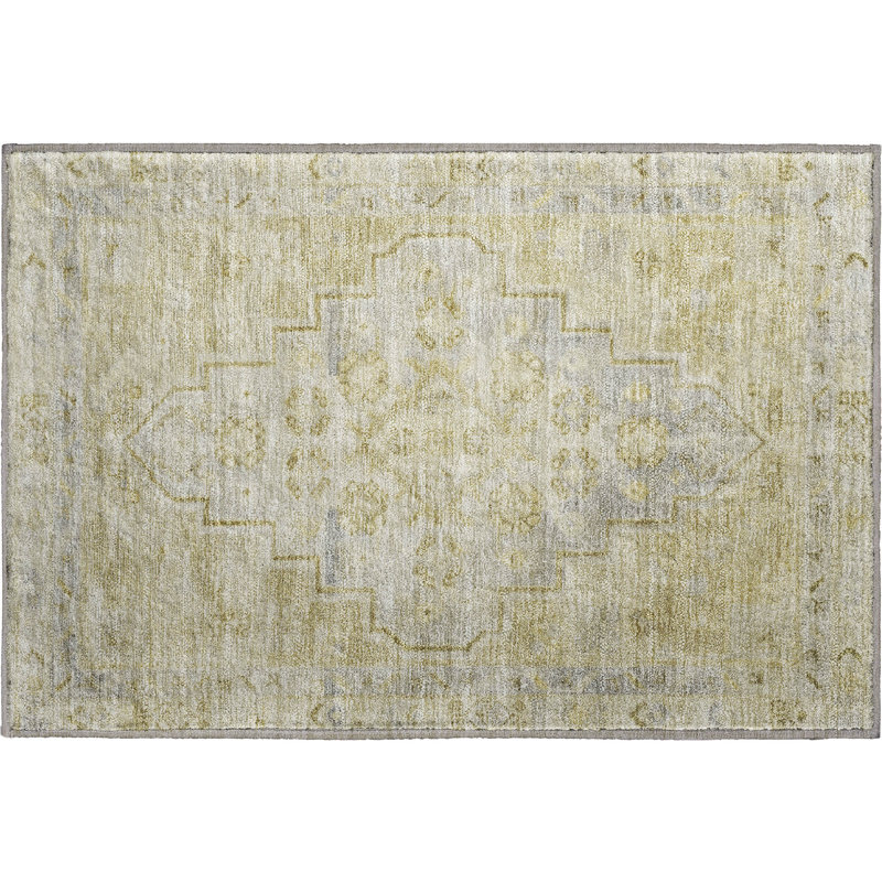Premium Machine Washable Mayfield Border Rug, Rectangle 1'8" x 2'6"