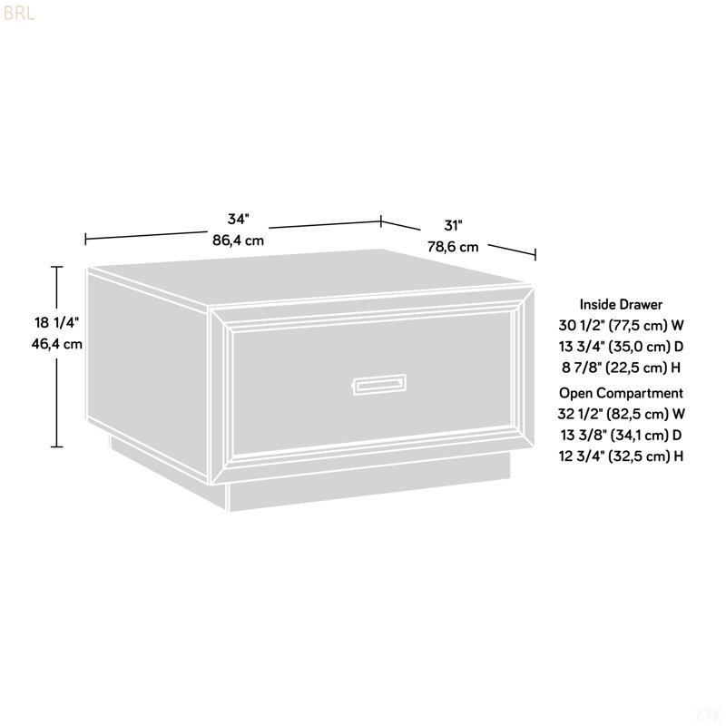 Coffee Table, Medium Grey Finish