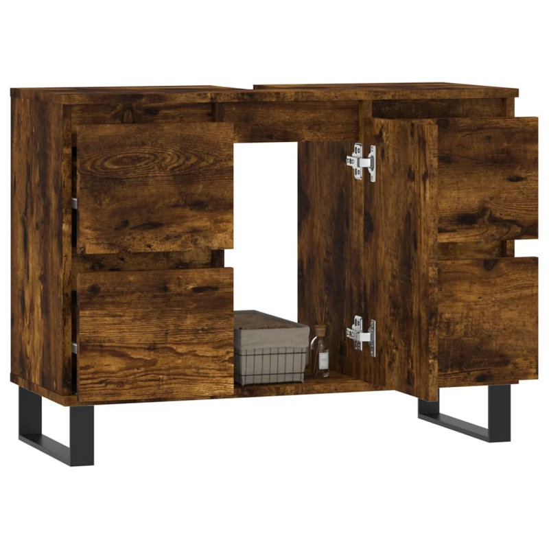 Marelis Bathroom Cabinet 80x33x60 cm Engineered Wood, Smoked Oak