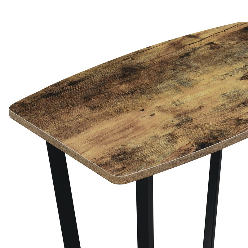 Table de bout avec rangement Asyra, Bois de grange / noir