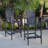 Outdoor Acacia Wood Barstools, Set Of 2, Dark Gray-100679558