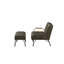 Fauteuil d'appoint et repose-pieds 2 pièces, cuir fleur espresso vieilli