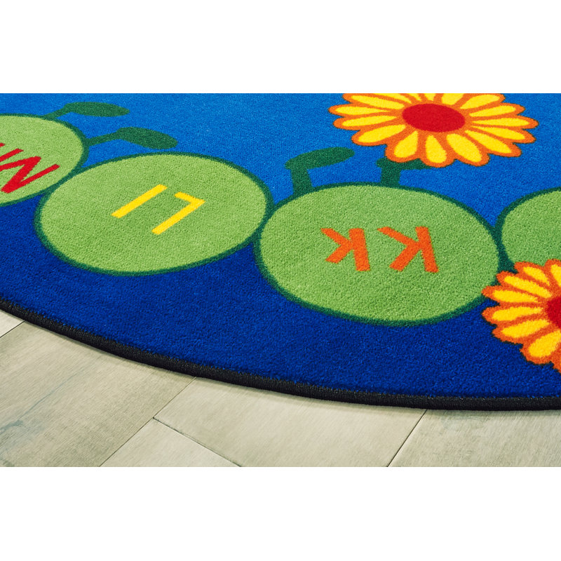 ABC Caterpillar Premium Collection Literacy Blue/Red Area Rug, Rectangle 4'5" x 5'10"