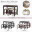 Ensemble de table de salle à manger, ensemble de table et chaises de cuisine moderne à hauteur de comptoir avec tiroirs de rangement, table de salle à manger en marbre avec chaises rembourrées pour petits espaces-1870771069-1849001290-1849001291