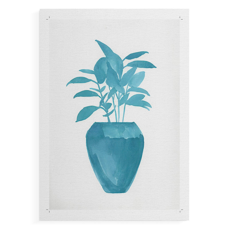 Watercolor House Plant V - Impression sur toile seulement - NON-CADRE, H 48 po x l 32 po