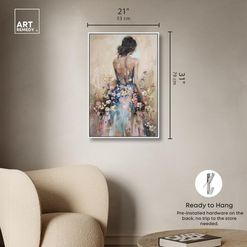 «Dress in Spring Bloom» par Art Remedy, Cadre blanc, H 31 po x l 21 po