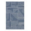 Ziggy Geometric Area Rug in Deep Ocean Blue