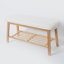 Banc à chaussures rembourré 35,6 po avec tablette de rangement pour le vestibule et coussin blanc-481239190-499489630