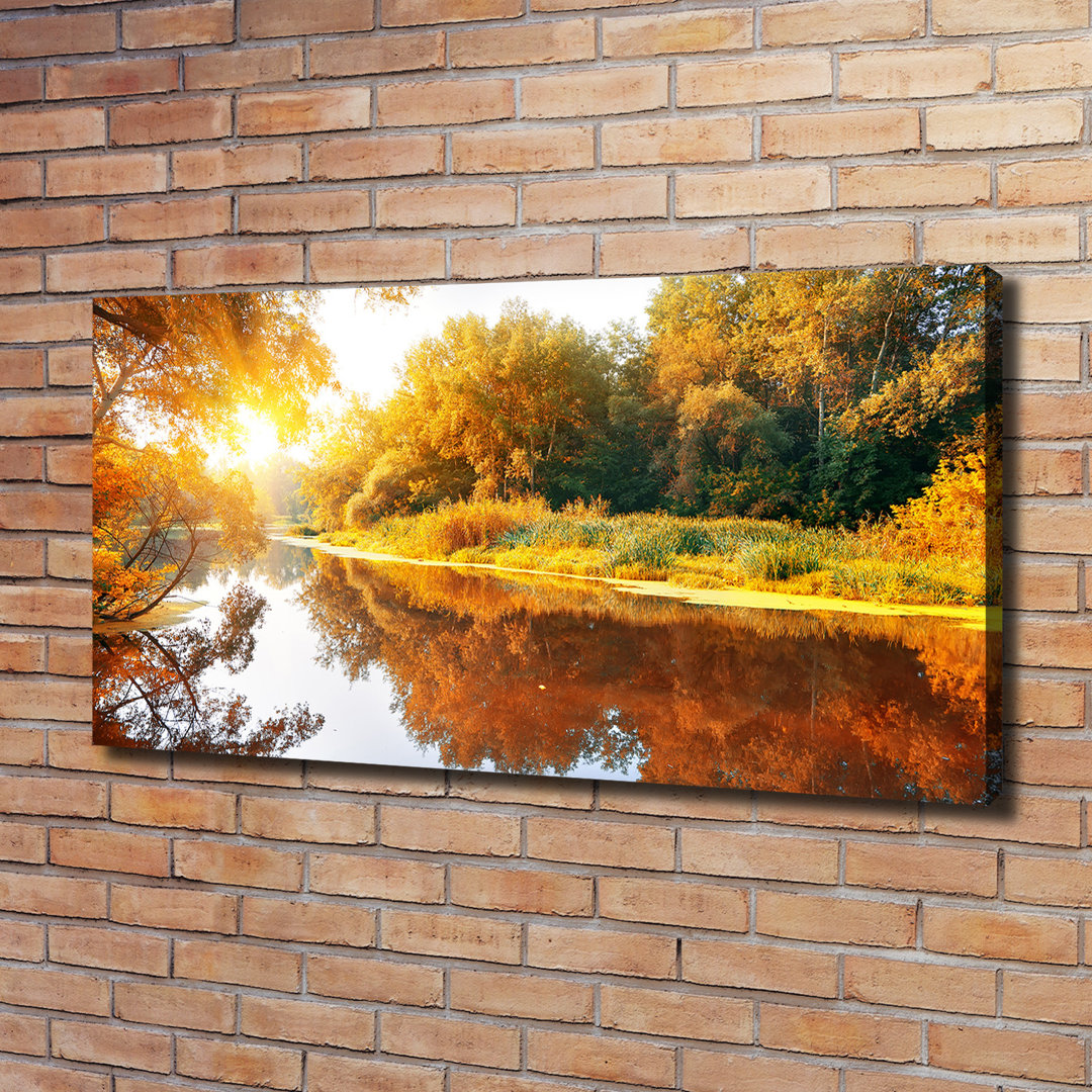 Fluss im Herbst - Kunstdrucke auf Leinwand