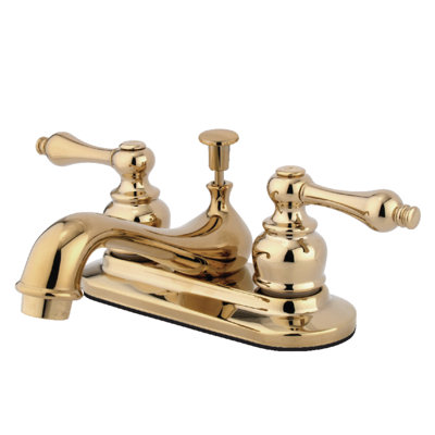 Robinet de salle de bain central à fixation à deux poignées à 3 trous à fixation sur le comptoir 4 po Kingston