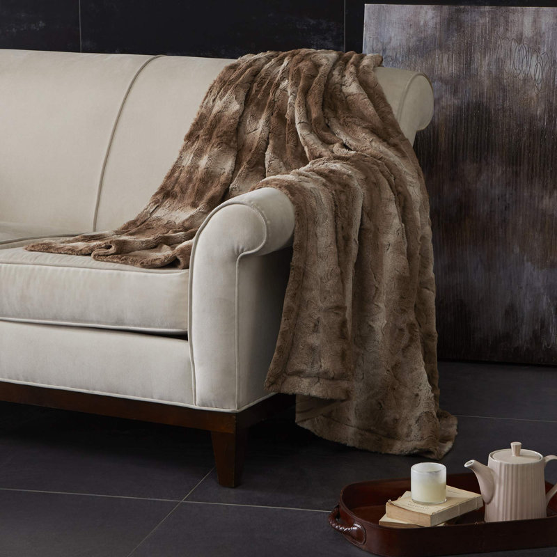 Microlight Plush Oversized Blanket, California King, Tan