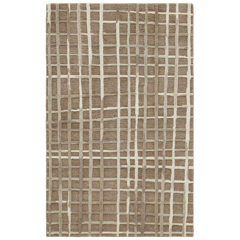 Tapis polychrome touffeté à la main, Beige, Rectangle 7 pi 6 po x 9 pi 6 po