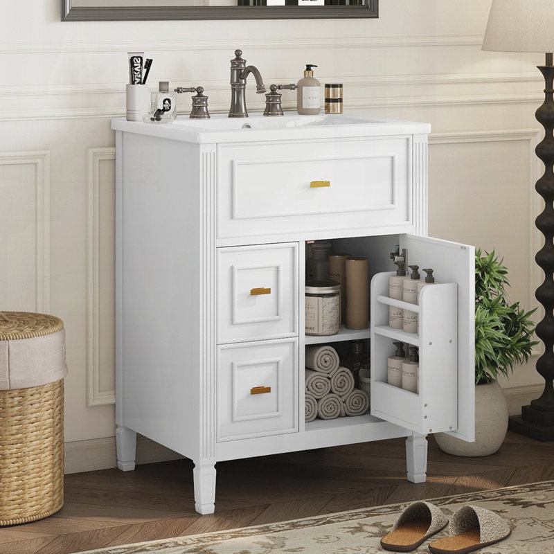 Meuble-lavabo 24 po avec lavabo, Blanc