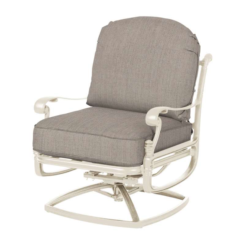 Florence Swivel Rocking Lounge Chair with Cushions, Cast Ash Sunbrella® Plainweave, Desert Bronze