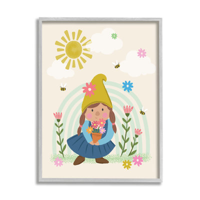 Fleurs de gnome de jardin ludiques et arc-en-ciel ludiques Lisa Perry White