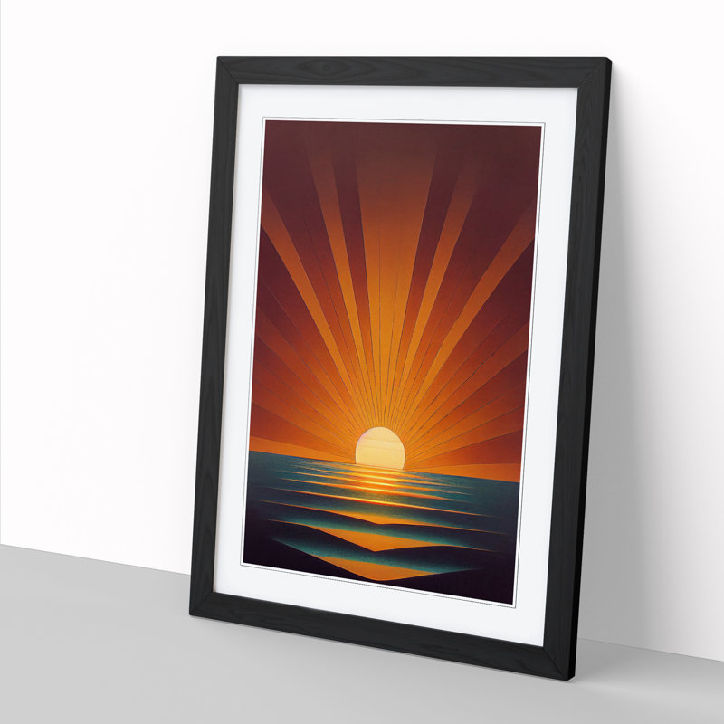 Cartagena Egyptian Sunset 1 Piece Wall Art, 34cm H x 25cm W x 2cm D, Black