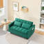 Canapé-lit convertible 3 en 1 en velours vert, 140 cm (55 po), avec poches de rangement latérales
