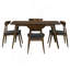 5-Piece Dining Table Set, 1 Table 4 Chairs, Rubberwood Frame, Ergonomic Backrest, Soft Cushioned Chairs